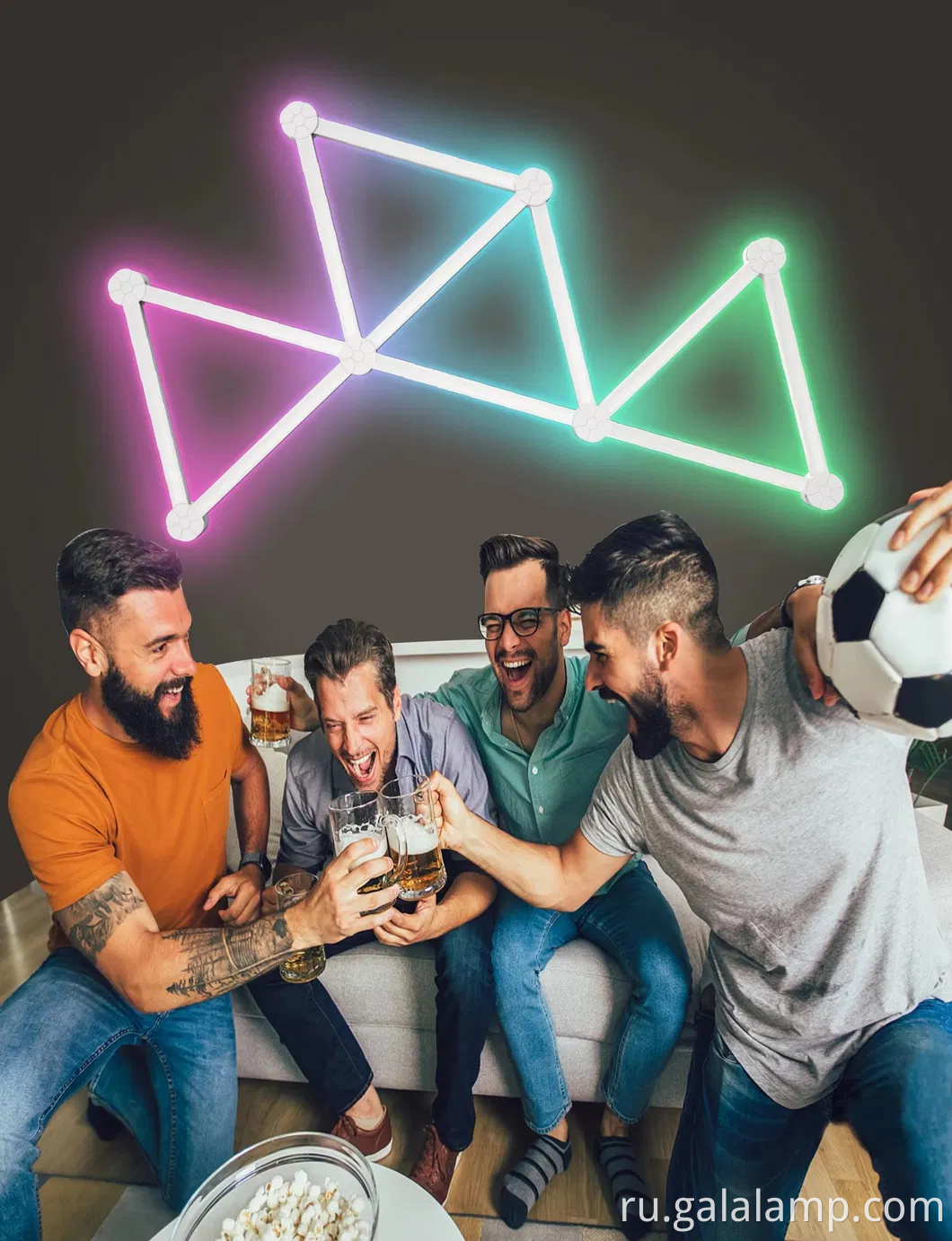 Умный RGB сегментированная настенная лампа для игр и домашнего декора